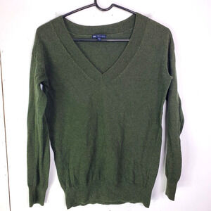 Gap Sweater Womens S Forrest Green Ribbed Trim Made With Cashmere Y2K Quality